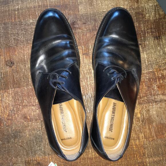 Johnston & Murphy Hartley Plain Black Dress Shoe Oxford Mens 10.5 M Leather main image 8